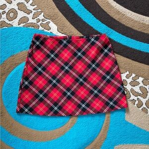 A. Byer Red and Black Plaid Mini Skirt